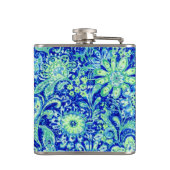 Blauwe Floral Heupfles (Achterkant)