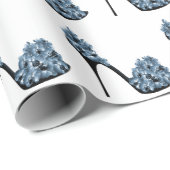 Blauwe Floral High Hiel Shoes Cadeaupapier (Rol Hoek)