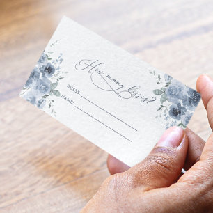 Blauwe Floral hoeveel kisses er spelen Informatiekaartje