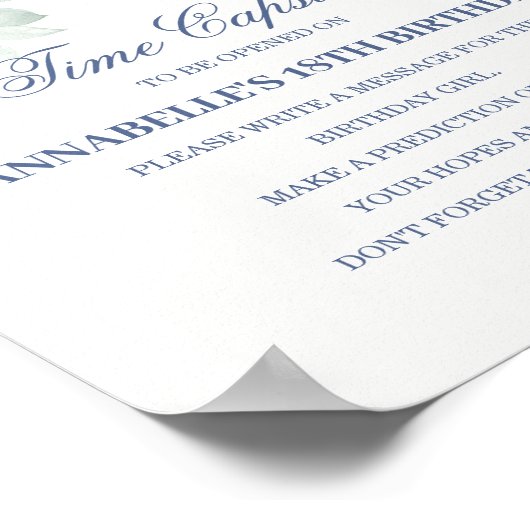 Blauwe Floral Hydrangea Botanische Bloom Time Caps Poster (Hoek)