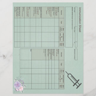 Blauwe Floral Immunisation Records-Horizontal