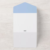 Blauwe Floral in één bruiloft All In One Uitnodiging (Buitenkant)