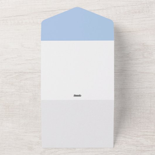 Blauwe Floral in één bruiloft All In One Uitnodiging (Buitenkant)