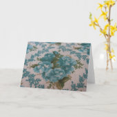  Blauwe Floral Kaart (Gele Bloem)