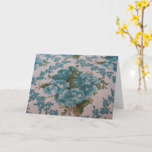  Blauwe Floral Kaart (Gele Bloem)