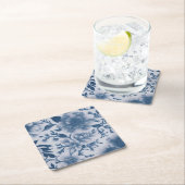 Blauwe Floral Kartonnen Onderzetters (Insitu)