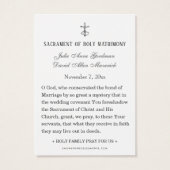 Blauwe Floral katholieke bruiloft Kaart (Achterkant)