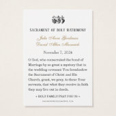 Blauwe Floral katholieke bruiloft Kaart (Achterkant)