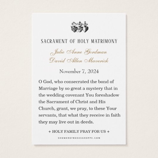 Blauwe Floral katholieke bruiloft Kaart (Achterkant)