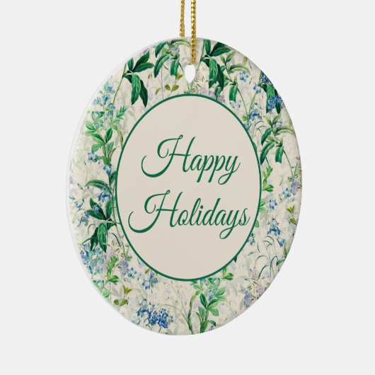  Blauwe Floral Keramisch Ornament (Rechts)