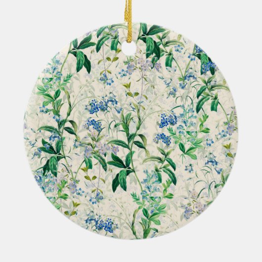 Blauwe Floral Keramisch Ornament (Achterkant)