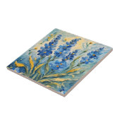 Blauwe Floral keramische tegel Tegeltje (Zijkant)