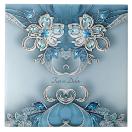 Blauwe Floral Keramische Tegel Tegeltje