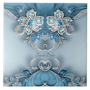 Blauwe  Floral Keramische Tegel Tegeltje