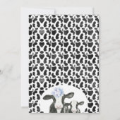 Blauwe Floral Koe Calf Boho Floral Baby shower Kaart (Achterkant)