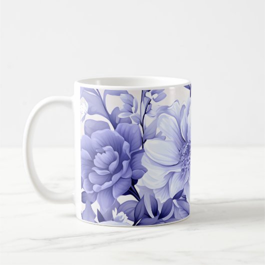 Blauwe Floral Koffiemok (Links)