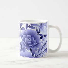 Blauwe Floral Koffiemok