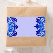 Blauwe Floral Kunst Blank Grote Etiketten (Insitu)