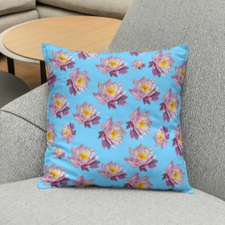 Blauwe Floral Kussen