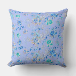  Blauwe Floral Kussen