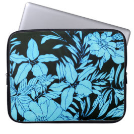 Blauwe Floral Laptop Sleeve