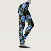 Blauwe Floral Leggings voor vrouwen (Rechts)