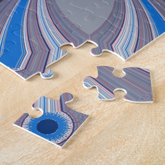 Blauwe Floral Legpuzzel (Zijkant)