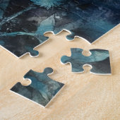 Blauwe Floral Legpuzzel (Zijkant)