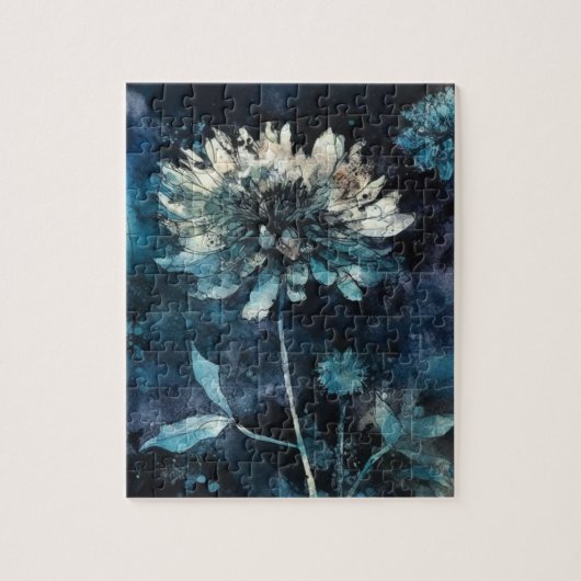 Blauwe Floral Legpuzzel (Verticaal)