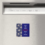 Blauwe Floral Magneet (Insitu (Vaatwasser))