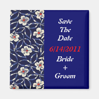 Blauwe Floral Magneet