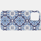 Blauwe Floral Middellandse Zee Siciliaanse Tegel Case-Mate iPhone Case (Achterkant (horizontaal))
