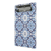 Blauwe Floral Middellandse Zee Siciliaanse Tegel Mini Klembord (Angled2)