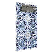 Blauwe Floral Middellandse Zee Siciliaanse Tegel Mini Klembord (Schuin)