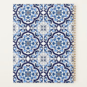 Blauwe  Floral Middellandse Zee Siciliaanse Tegel Planner (Achterkant)