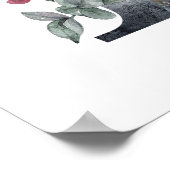 Blauwe Floral Monogram Initiaal B Poster (Hoek)