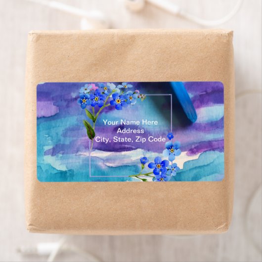 Blauwe Floral Monogram Labels (Insitu)