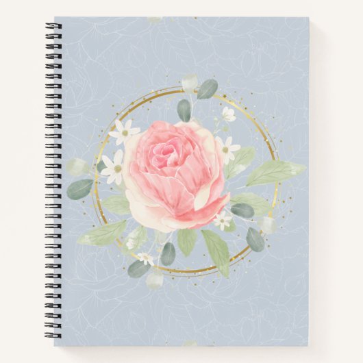 Blauwe Floral Notitieboek (Voorkant)