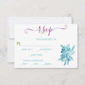Blauwe Floral Ocean RSVP kaarten Kaartje (Voorkant)