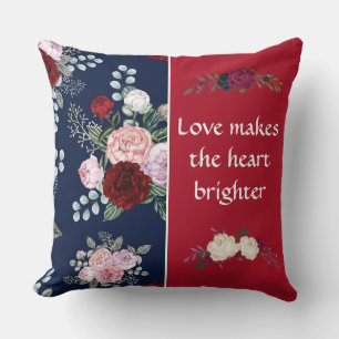 Blauwe Floral omkeerbare decoratieve piloot Kussen