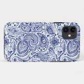Blauwe  Floral Paisley Pattern Case-Mate iPhone Case (Achterkant (horizontaal))