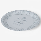  Blauwe Floral Papieren Bordje (Gekanteld)