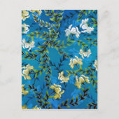  Blauwe Floral Pattern Illustratie Briefkaart (Voorkant)