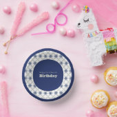 Blauwe Floral Patterned Paper Bowl Papieren Kommen (Feest)