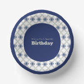 Blauwe Floral Patterned Paper Bowl Papieren Kommen (Voorkant)