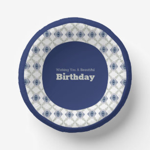 Blauwe Floral Patterned Paper Bowl Papieren Kommen