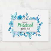 Blauwe Floral Persed appels Voedselcontainer Etiket (Enkel label)