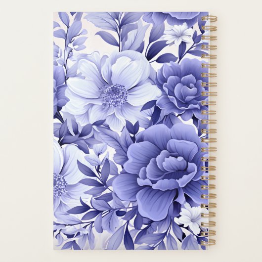 Blauwe Floral Planner (Achterkant)
