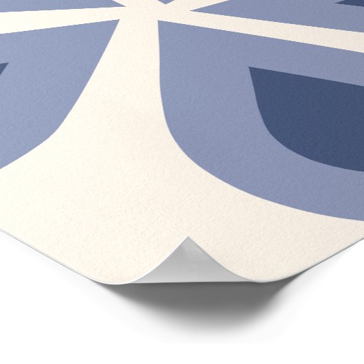 Blauwe Floral Poster (Hoek)