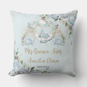  Blauwe Floral Princess Quinceañera Keepslag Kussen (Voorkant)